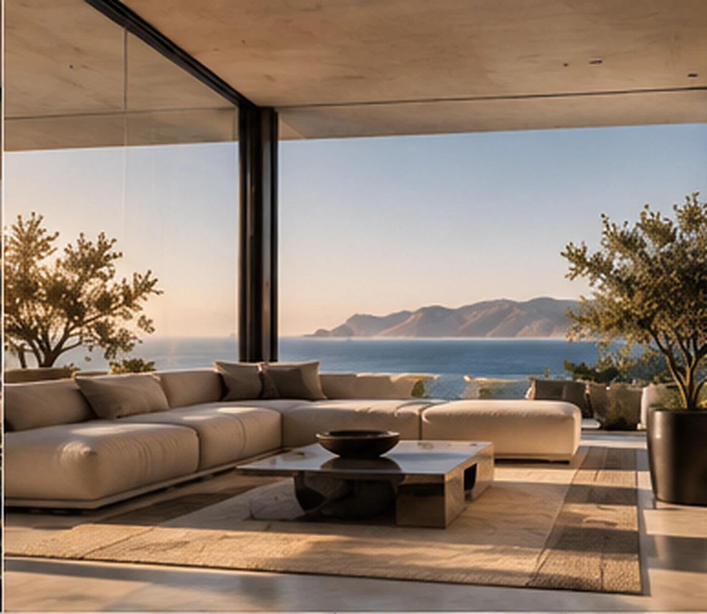 Salón de vivienda reformada con vistas