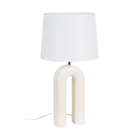 Lámpara de mesa decorativa en DM lacado Crema 37,5 x 70 x 37,5 cm