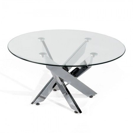 Mesa de centro redonda cristal transparente Delia 80 x 40 x 80 cm