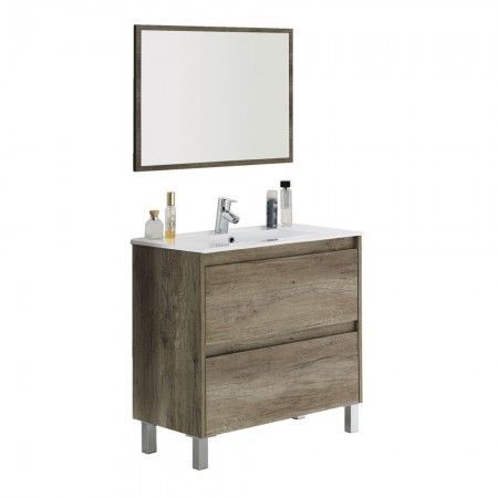Mueble de baño 80 cm Roble con 2 cajones Sevilla
