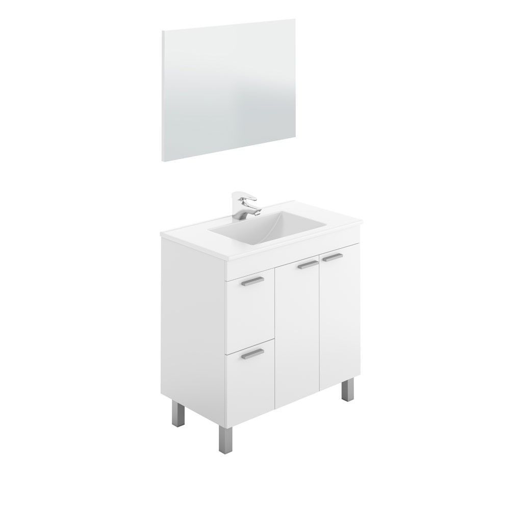 Mueble baño 80 cm económico Barcelona Aktiva con espejo