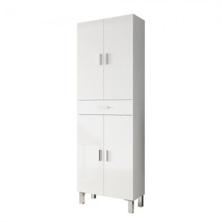 Columna de baño Aruba 4 puertas y 1 cajón blanco brillo