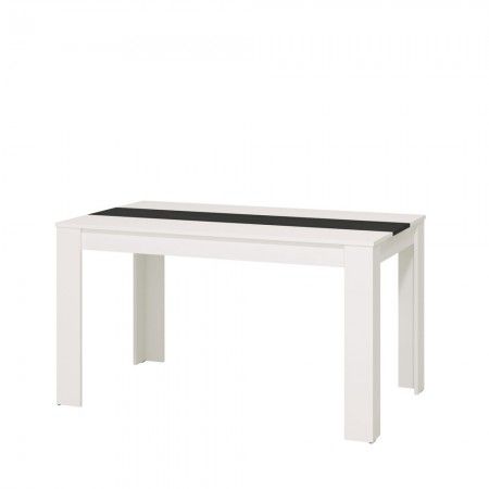 Mesa de comedor barata Denia Blanco - Negro 135 x 75 x 80 cm