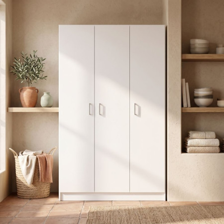 Armario multiusos 3 puertas Escobero Blanco 108 x 180 x 37 cm