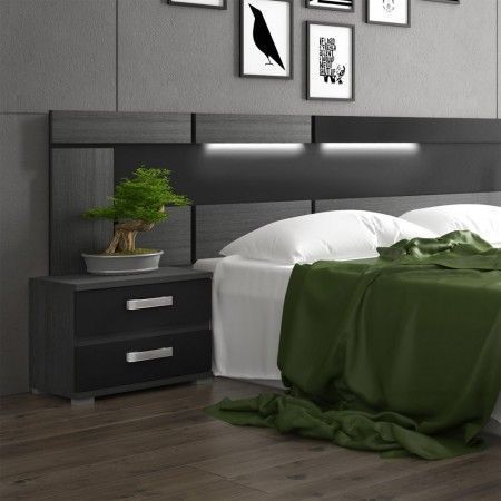 Mesita Noche Magic Ceniza Negro 60 x 50 x 39.6 cm