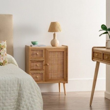 Mueble recibidor Samir 3 cajones 1 puerta Natural - 60 x 75,5 x 35 cm