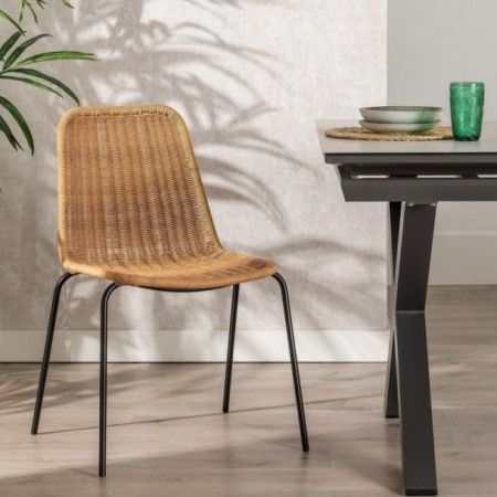 Silla de jardín apilable color Natural 52 x 82 x 57 cm