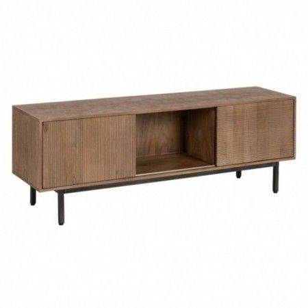 Mueble de televisón 2 puertas madera de mango Natural 155 x 55 x 40 cm