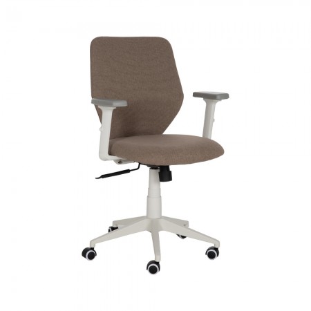 Silla de oficina o escritorio elevable tapizada Taupe 63 x 94,5 -104.5 x 59 cm