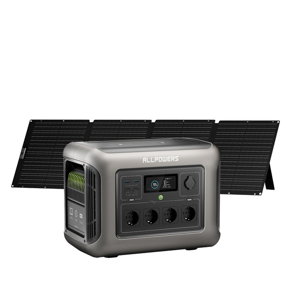 ALLPOWERS Generador Solar 1800W (R1500 +SE200 Panel Solar 200W)
