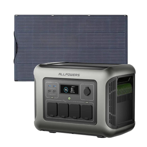ALLPOWERS Generador Solar 1600W (R1500 LITE + SF100 Placa Solar Flexible 100W)