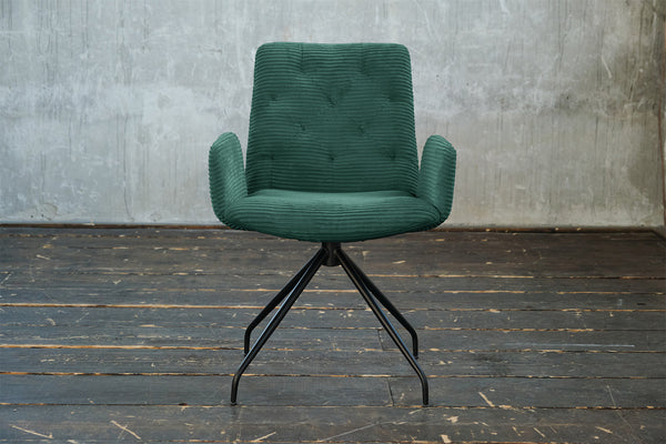 KAWOLA silla NEW CHARME silla giratoria silla de comedor cuerda esmeralda