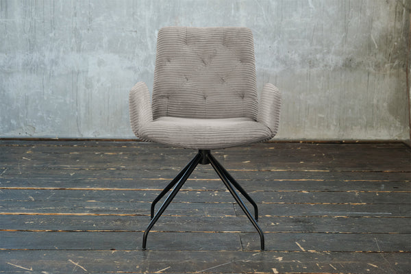 KAWOLA silla NEW CHARME silla giratoria silla de comedor cuerda piedra gris