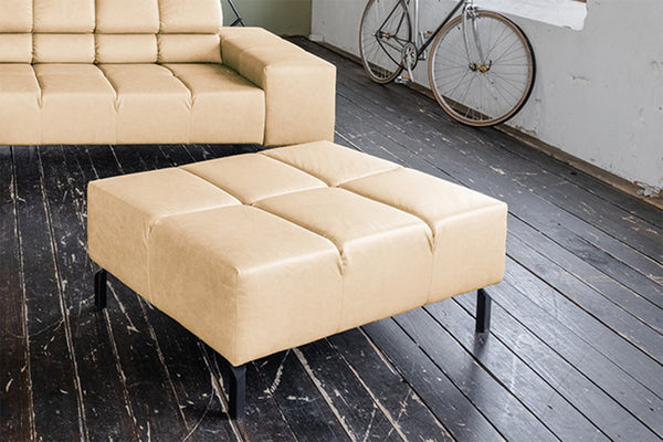 KAWOLA taburete tapizado NELSON banco de cuero beige