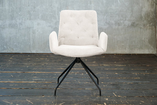 KAWOLA silla NEW CHARME silla giratoria silla de comedor Pana blanco