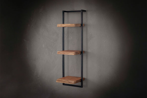 KAWOLA Estantería de pared ERGEA acacia maciza natural 3 estantes