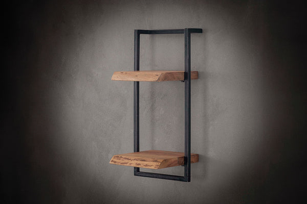 KAWOLA Estantería de pared ERGEA acacia maciza natural 2 estantes