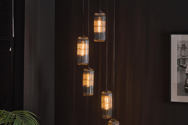KAWOLA lámpara colgante CARTOLA lámpara colgante 5 luces cristal negro