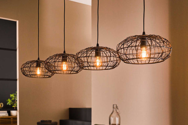 KAWOLA lámpara colgante LIMEIRA lámpara colgante 4 puntos de luz metal negro