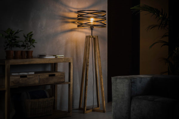 Lámpara de pie KAWOLA Lámpara de pie DALIAN madera/metal negro