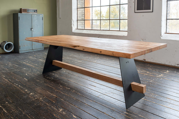 KAWOLA Mesa de comedor ARBORIO acacia maciza canto de árbol natural