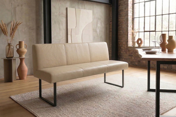 Banco de comedor KAWOLA ELEEN, cuero beige