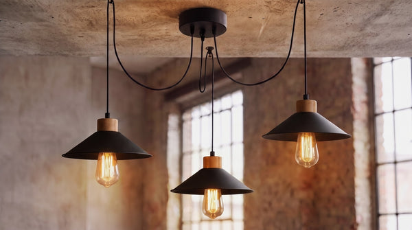 Lámpara colgante KAWOLA URAL de 3 puntos de luz, metal negro